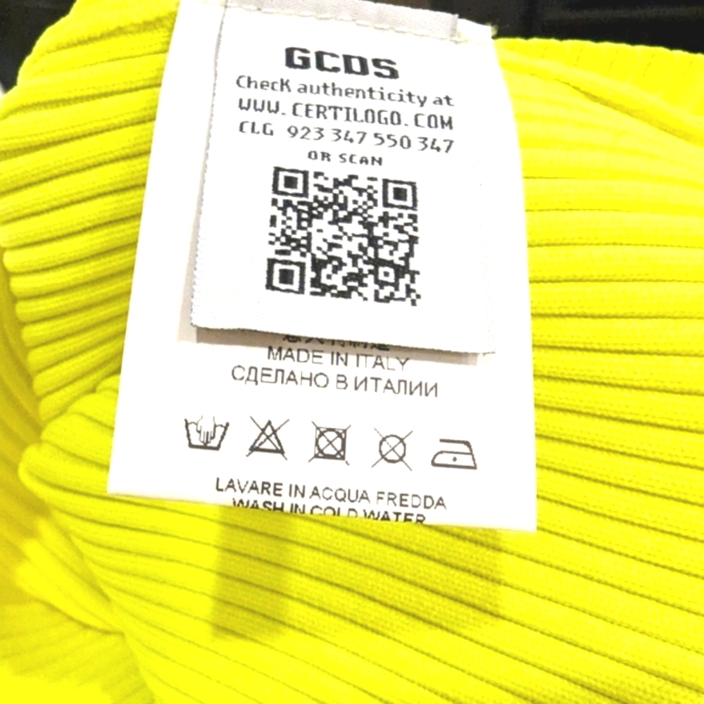 GCDS Neon Yellow Ribbed Tank Top - Picture 4 of 6